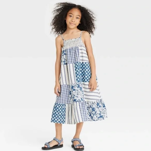 cat and jack maxi dress Girls' Printed Woven Maxi Dress